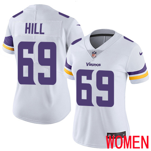 Minnesota Vikings #69 Limited Rashod Hill White Nike NFL Road Women Jersey Vapor Untouchable